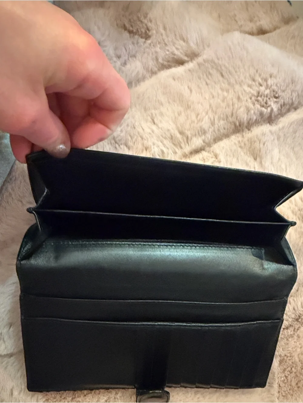 Bottega Veneta Black Leather Fold Wallet